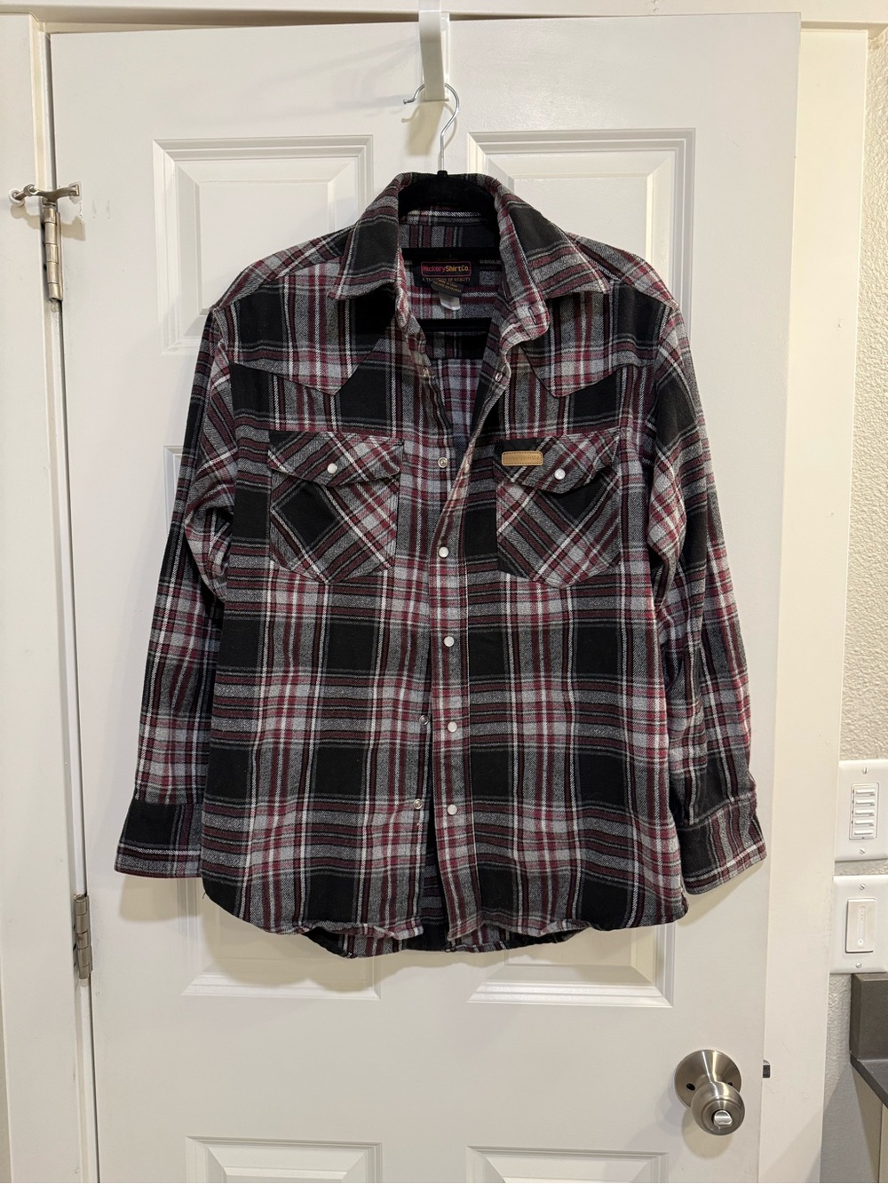 Men's Plaid Button-Down Shirt - Black & Red